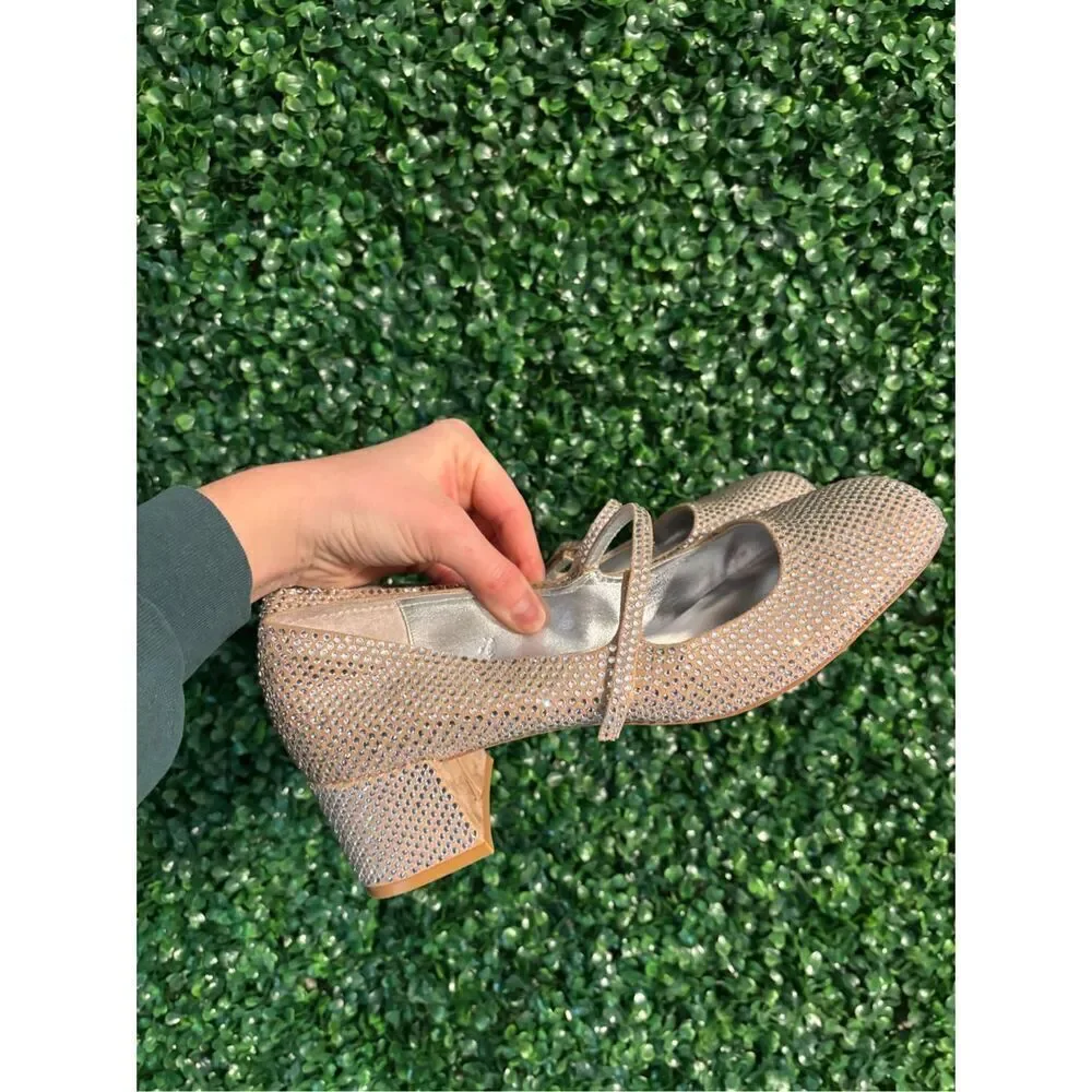 Jeffery Campbell Regal Mary Jane Pump Womens Size 9.5 Silver - Picture 1 of 9
